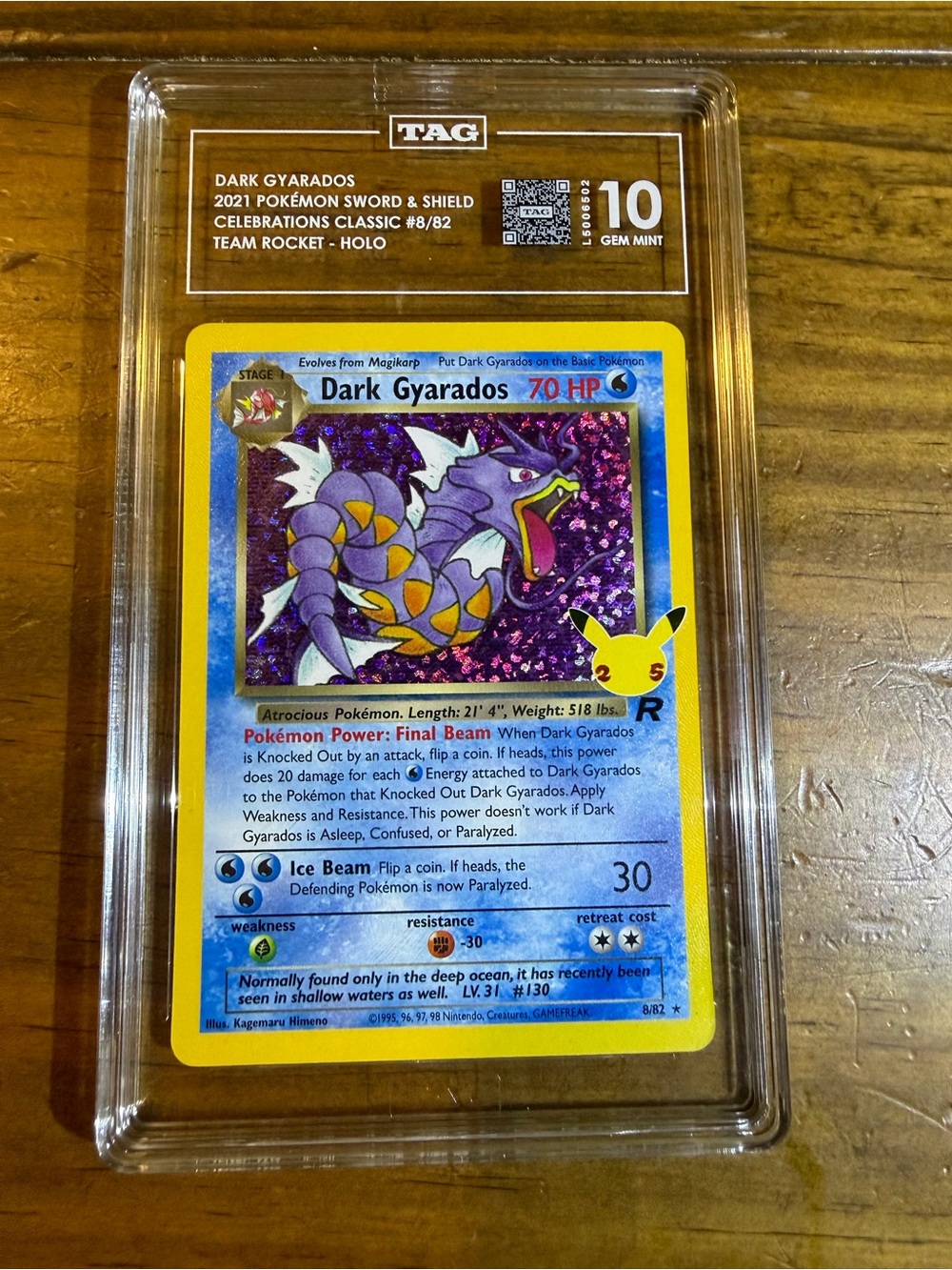 Pokemon Graded Tag 10 Dark Gyarados 8/82 Team Rocket